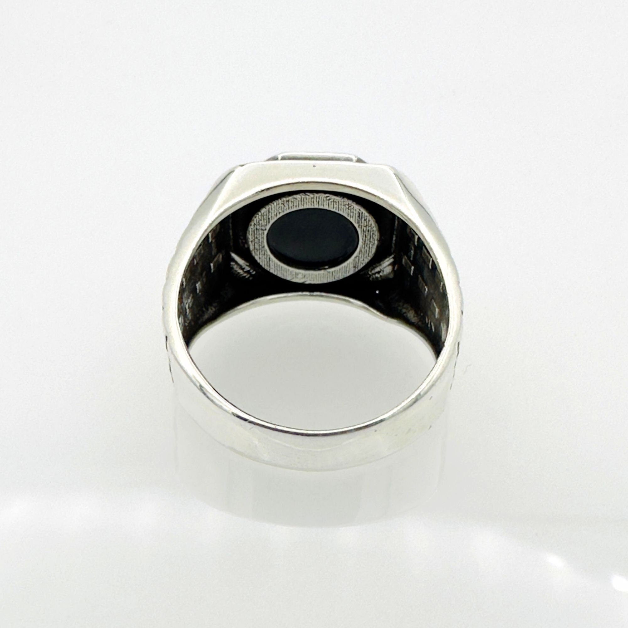 Men's Turkish Handmade 925 Sterling Silver Black Onyx Ring - Minimalist & Fashion-Forward Gift for Him