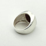 خاتم رجالي تركي مصنوع يدويًا من الفضة الإسترلينية 925 بحجر العقيق الأحمر له