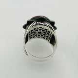 خاتم رجالي فضة استرليني 925 برأس نسر مزدوج يدوي الصنع من السلاجقة - هدية مجوهرات تركية تاريخية