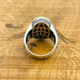 Men's Handmade Turkish 925 Sterling Silver Lapis Lazuli Signet Ring