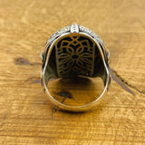 خاتم تركواز طبيعي للرجال وفضة إسترليني 925 عثماني | مجوهرات تركية مصنوعة يدوياً