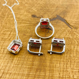 Handcrafted 925 Sterling Silver Ruby Jewelry Set for Women - Elegant Gift