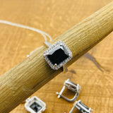 Striking Handmade 925 Sterling Silver Black Onyx Jewelry Set – Ring, Necklace & Earrings for Women | Gift Ready