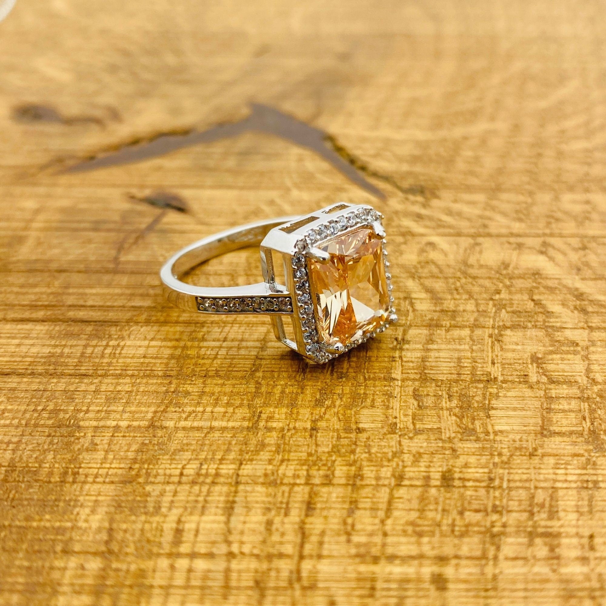 여성용 광채 시트린 & 925 스털링 실버 쥬얼리 세트 | 수제 터키 장인 쥬얼리 선물