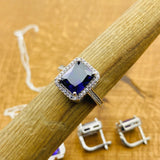 여성용 수제 925 스털링 실버 자수정 보석 세트