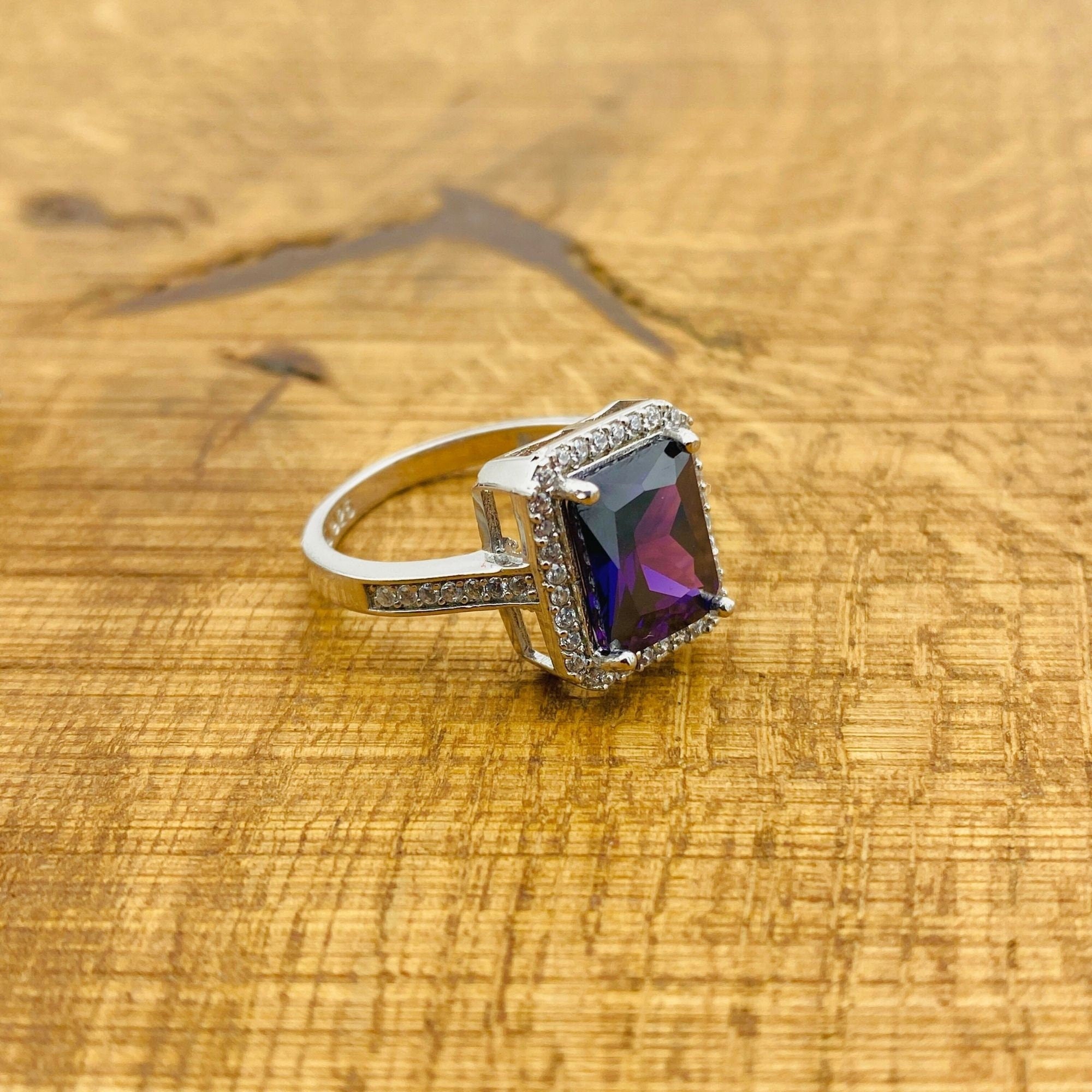 여성용 수제 925 스털링 실버 자수정 보석 세트