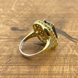 خاتم أنيق تركي يدوي الصنع من العقيق الأسود مطلي بالذهب فضة استرلينية 925 للنساء