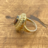 خاتم ياقوتة داكنة من الفضة الإسترلينية 925 مصنوع يدويًا | هدية مجوهرات نسائية مستوحاة من الطراز العتيق