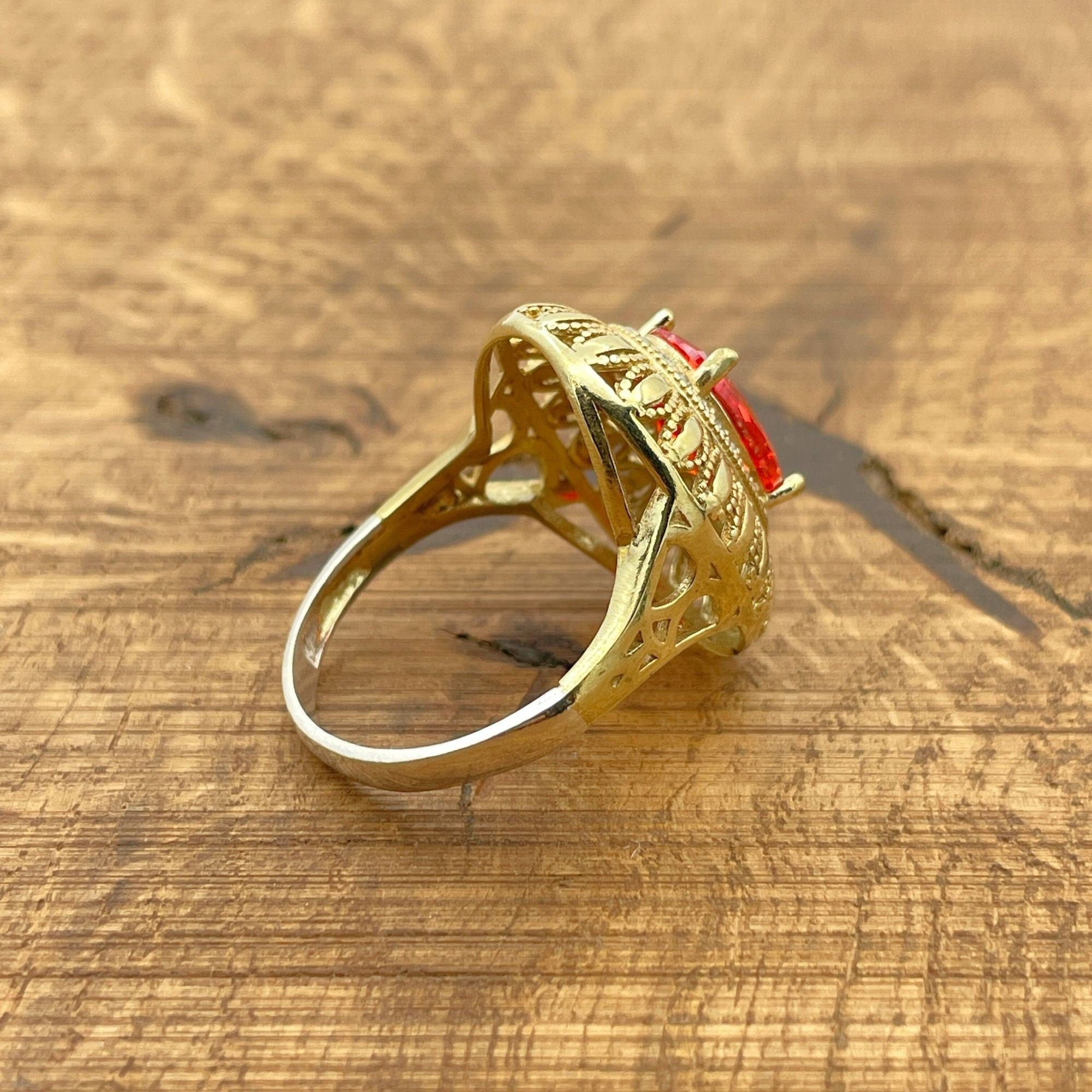 Authentic Turkish Handmade Ruby 925 Sterling Silver Ring | Vintage Red Stone Jewelry Gift for Her