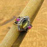 Handmade 925 Sterling Silver Reversible Ring with White Zircon & Zultanite Gemstones - Versatile Two-in-One Design for Her