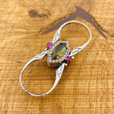 Handmade 925 Sterling Silver Reversible Ring with White Zircon & Zultanite Gemstones - Versatile Two-in-One Design for Her