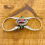 Reversible 925 Sterling Silver Ruby & Sapphire Gemstone Ring for Women