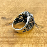 Unique Men's Tanzanite 925 Sterling Silver Ring | Handcrafted Turkish Artisan Jewelry