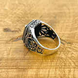 Men's Handmade Turkish Sterling Silver Ruby Statement Ring