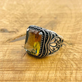 Men's Authentic Turkish Handmade Zultanite Gemstone Ring - 925 Sterling Silver