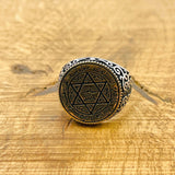Handcrafted Men's Star of David & King Solomon's Seal 925 Sterling Silver Ring - Turkish Artisan Jewelry