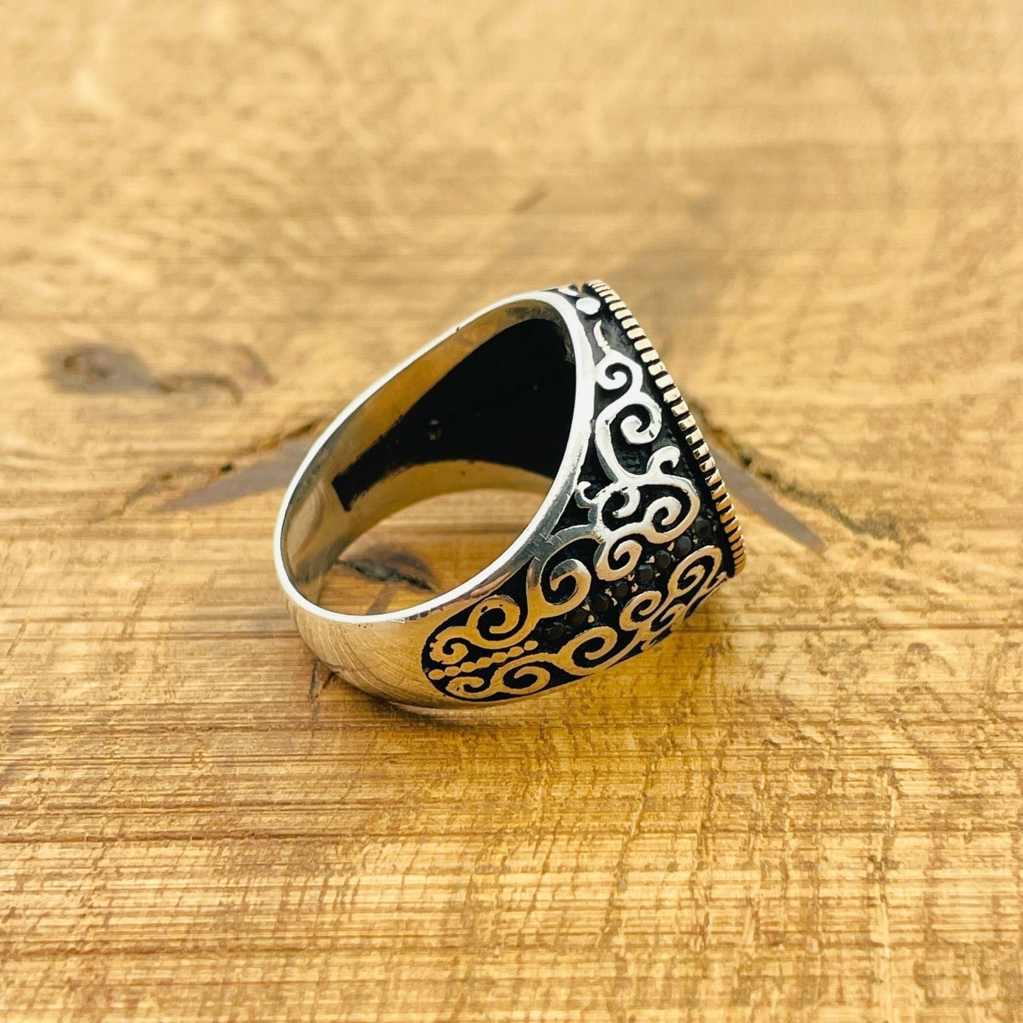 Handcrafted Men's Star of David & King Solomon's Seal 925 Sterling Silver Ring - Turkish Artisan Jewelry