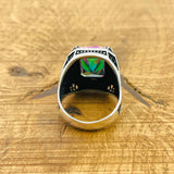 Men's Handcrafted 925 Sterling Silver Mystic Topaz Ring | Ottoman Style Gemstone Jewelry