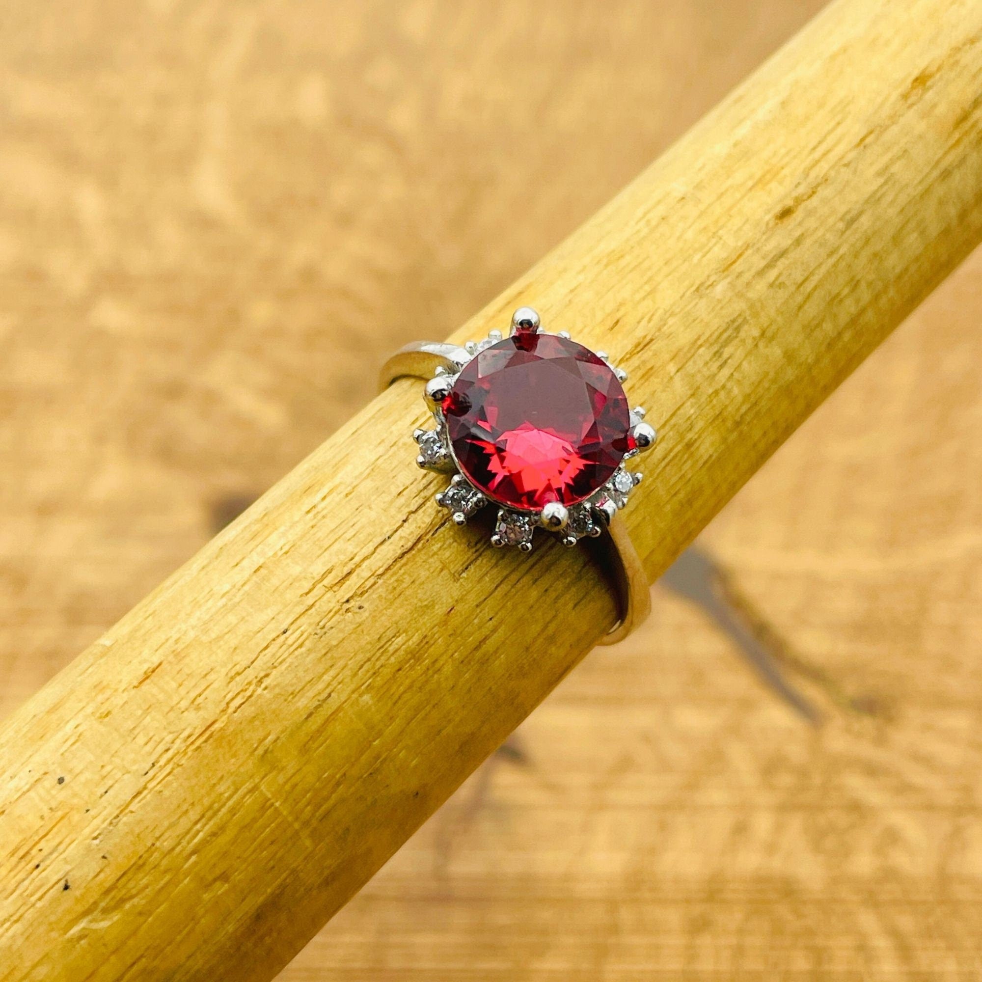 Handmade 925 Sterling Silver Ruby Ring - Elegant Minimalist Design for Women