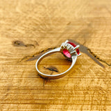 Handmade 925 Sterling Silver Ruby Ring - Elegant Minimalist Design for Women