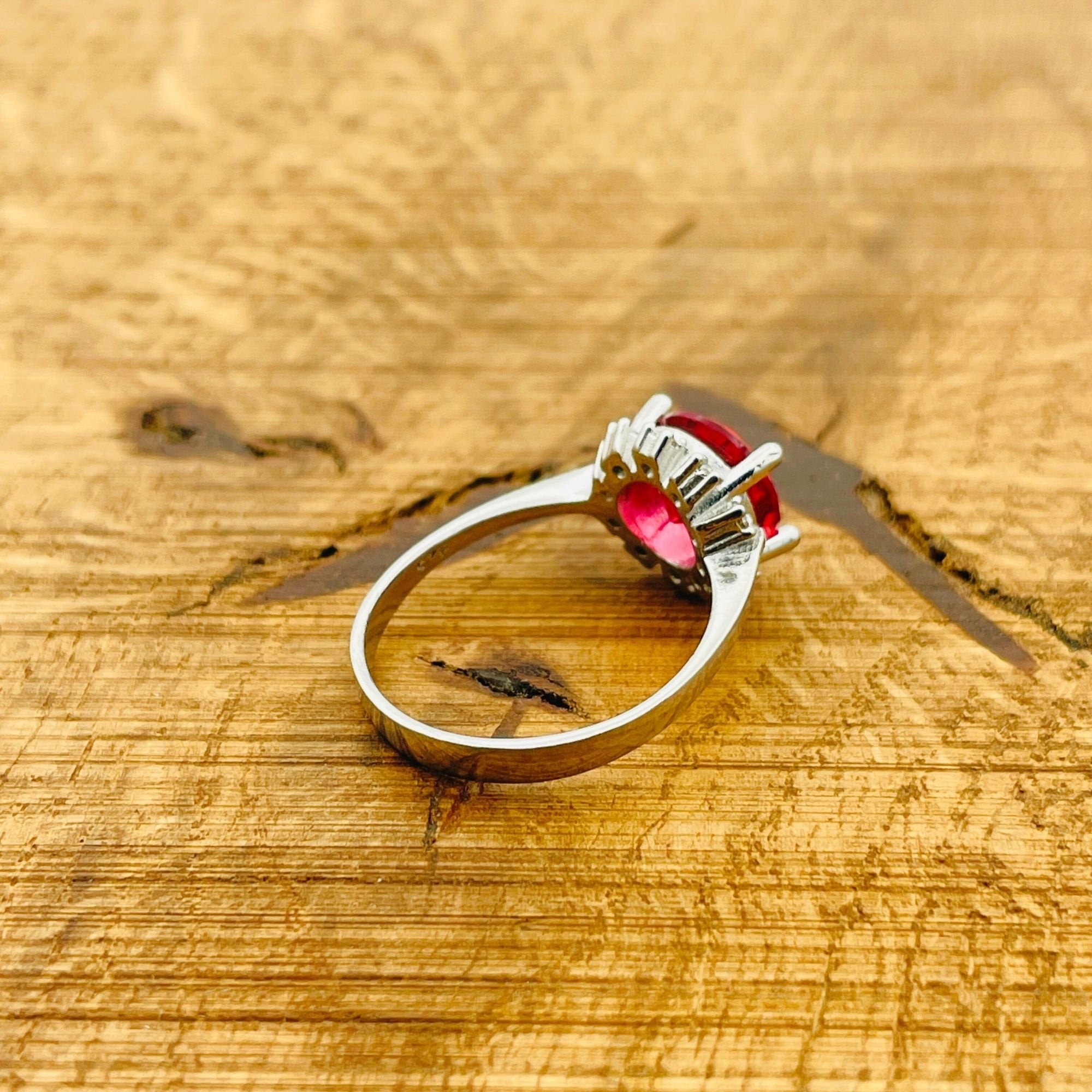 Handmade 925 Sterling Silver Ruby Ring - Elegant Minimalist Design for Women