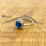 Exquisite Handmade 925 Sterling Silver Blue Sapphire Ring - Minimalist & Elegant Gift for Women