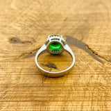 Vintage Emerald 925 Sterling Silver Ring for Women | Turkish Handmade Jewelry Gift