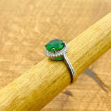 Vintage Emerald 925 Sterling Silver Ring for Women | Turkish Handmade Jewelry Gift