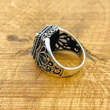 Unique Men's Tanzanite 925 Sterling Silver Ring | Handcrafted Turkish Artisan Jewelry