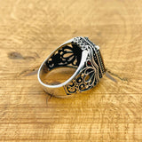Men's Handmade Turkish Sterling Silver Ruby Statement Ring