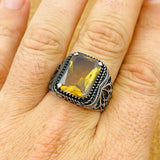 Men's Authentic Turkish Handmade Zultanite Gemstone Ring - 925 Sterling Silver