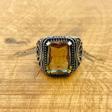 Men's Authentic Turkish Handmade Zultanite Gemstone Ring - 925 Sterling Silver