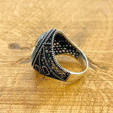 Men's Turkish Handmade Oval Tanzanite 925 Sterling Silver Ring