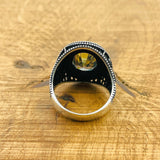 Men's Turkish Handmade Oval Tanzanite 925 Sterling Silver Ring