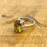 خاتم فضة إسترليني تركي أصلي مصنوع يدويًا من الزولتانيت للنساء | مجوهرات حجر كريم بتصميم عتيق 925