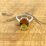 خاتم فضة إسترليني تركي أصلي مصنوع يدويًا من الزولتانيت للنساء | مجوهرات حجر كريم بتصميم عتيق 925