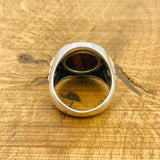 خاتم عين النمر الرجالي من الفضة الإسترلينية 925 - تصميم تركي مصنوع يدويًا