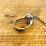 Handmade Turkish 925 Sterling Silver Mystic Topaz Ring - Minimalist & Unique Artisan Jewelry