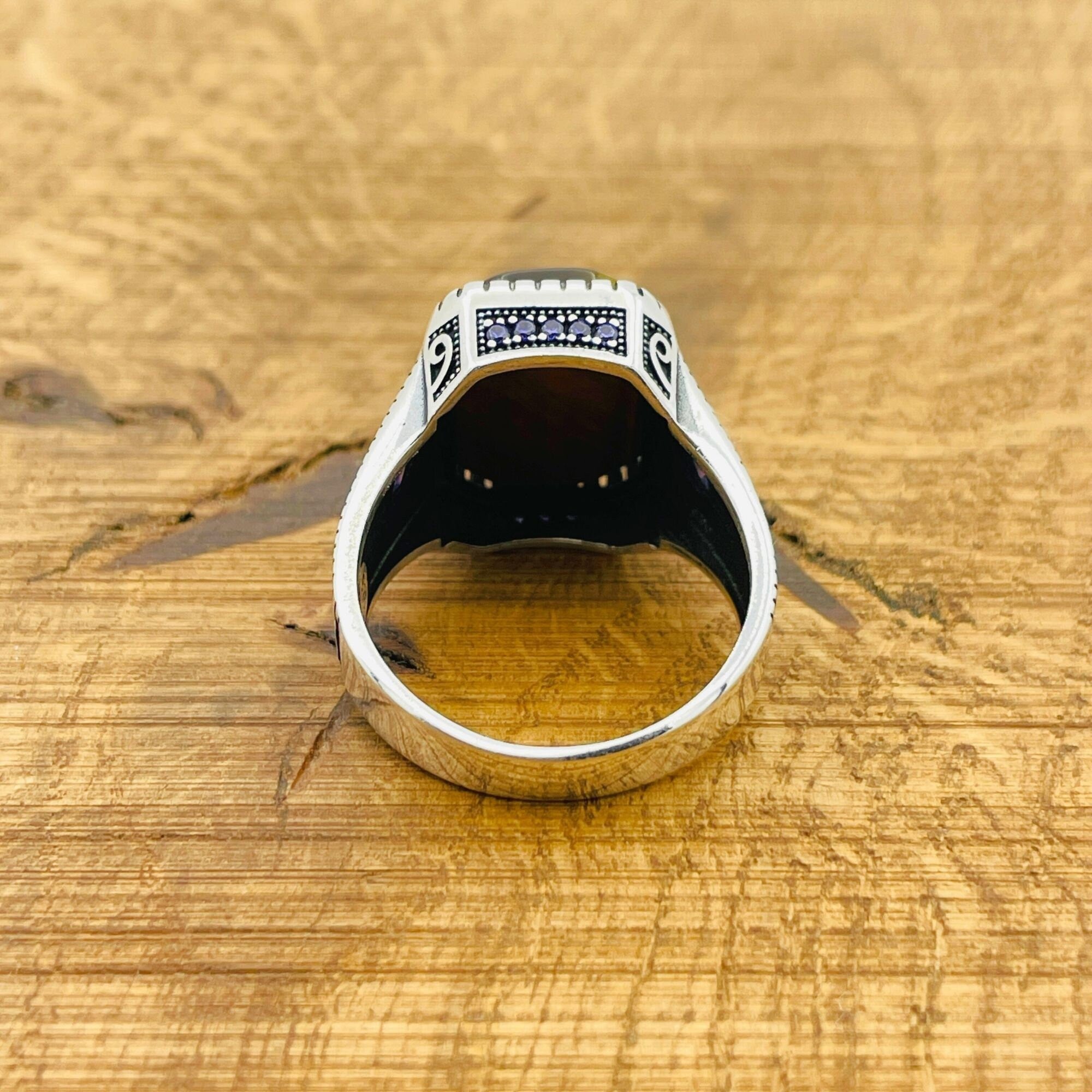 Handmade Men's Tiger's Eye 925 Sterling Silver Ring - Authentic Turkish Artisan Jewelry