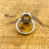 خاتم زولتانيت بيضاوي يدوي الصنع تركي | مجوهرات نسائية من الفضة الإسترلينية 925