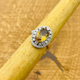 خاتم زولتانيت بيضاوي يدوي الصنع تركي | مجوهرات نسائية من الفضة الإسترلينية 925