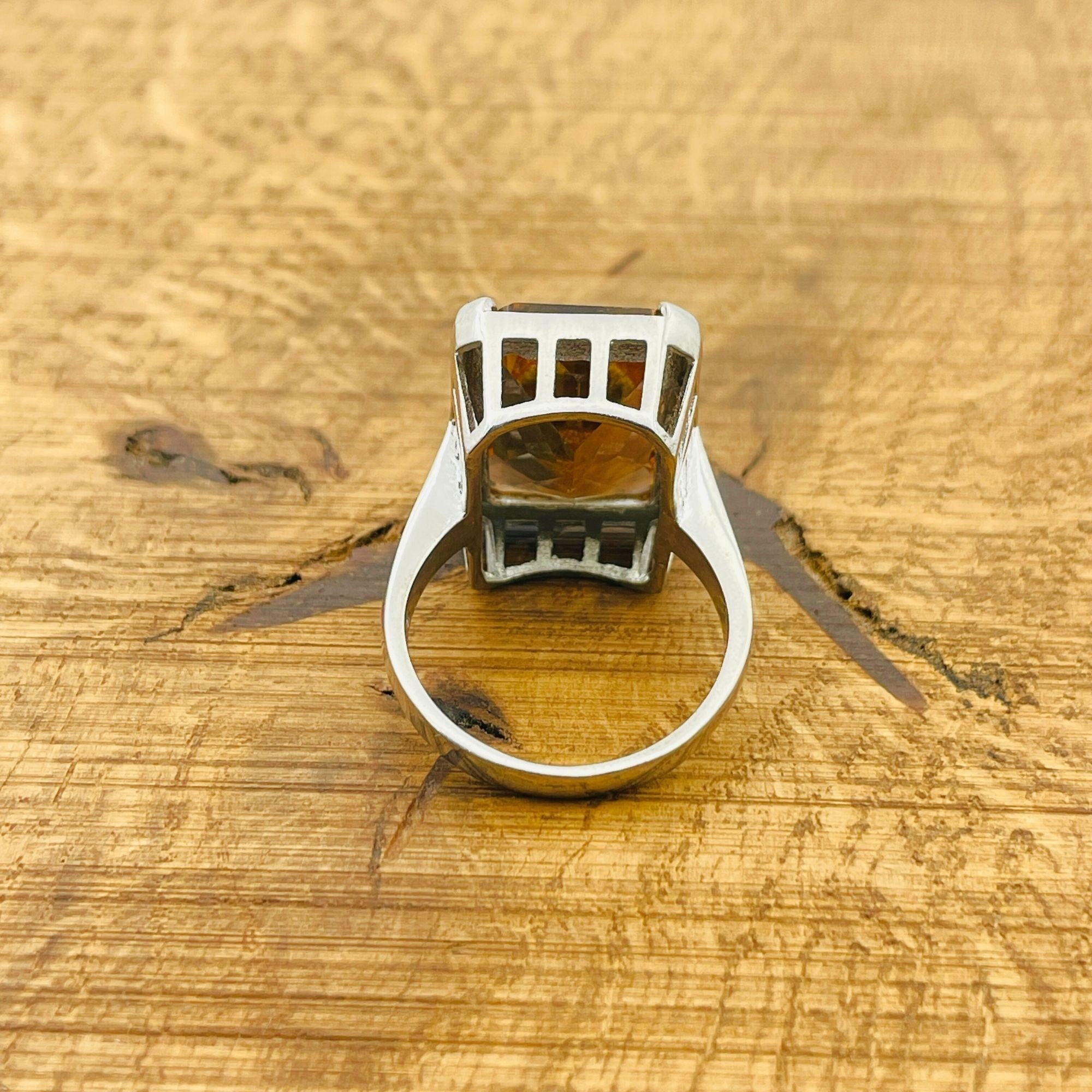 Genuine Zultanite 15x20mm Square Ring - Bold 925 Sterling Silver Turkish Handmade Statement Jewelry for Women