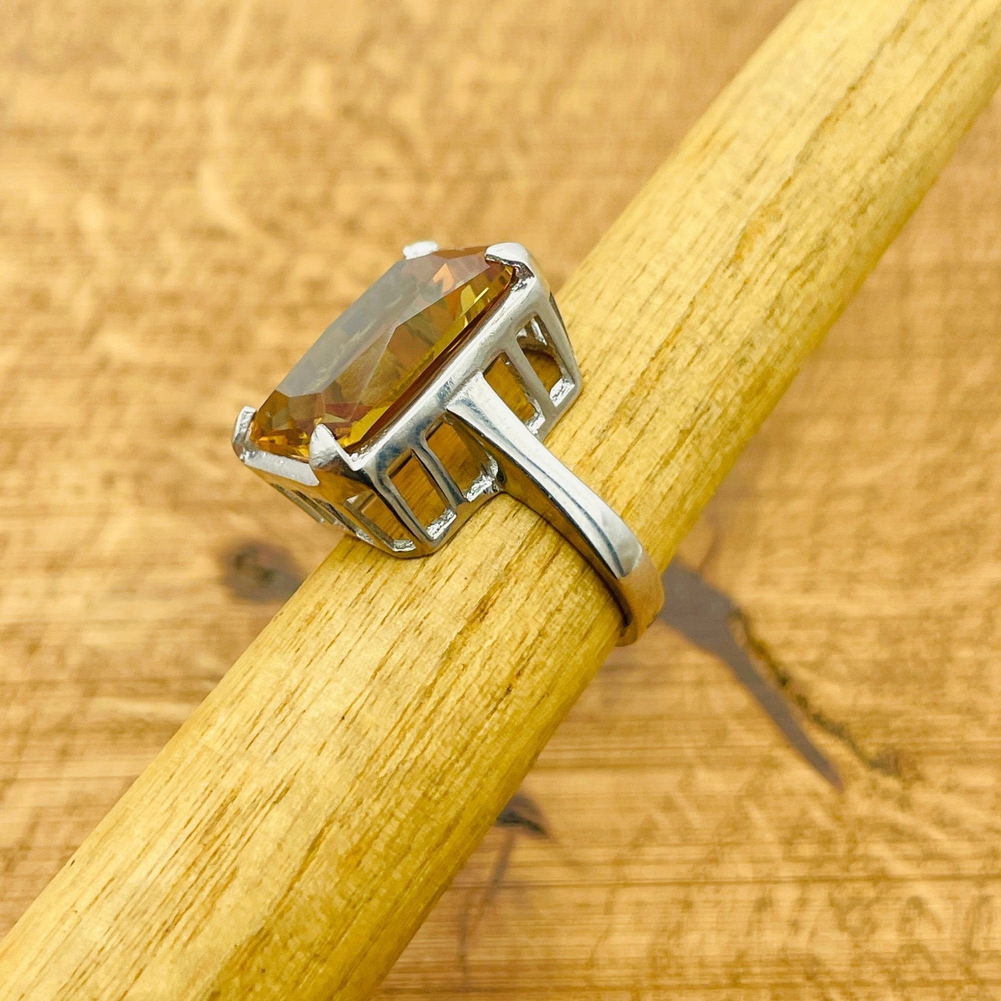 Genuine Zultanite 15x20mm Square Ring - Bold 925 Sterling Silver Turkish Handmade Statement Jewelry for Women