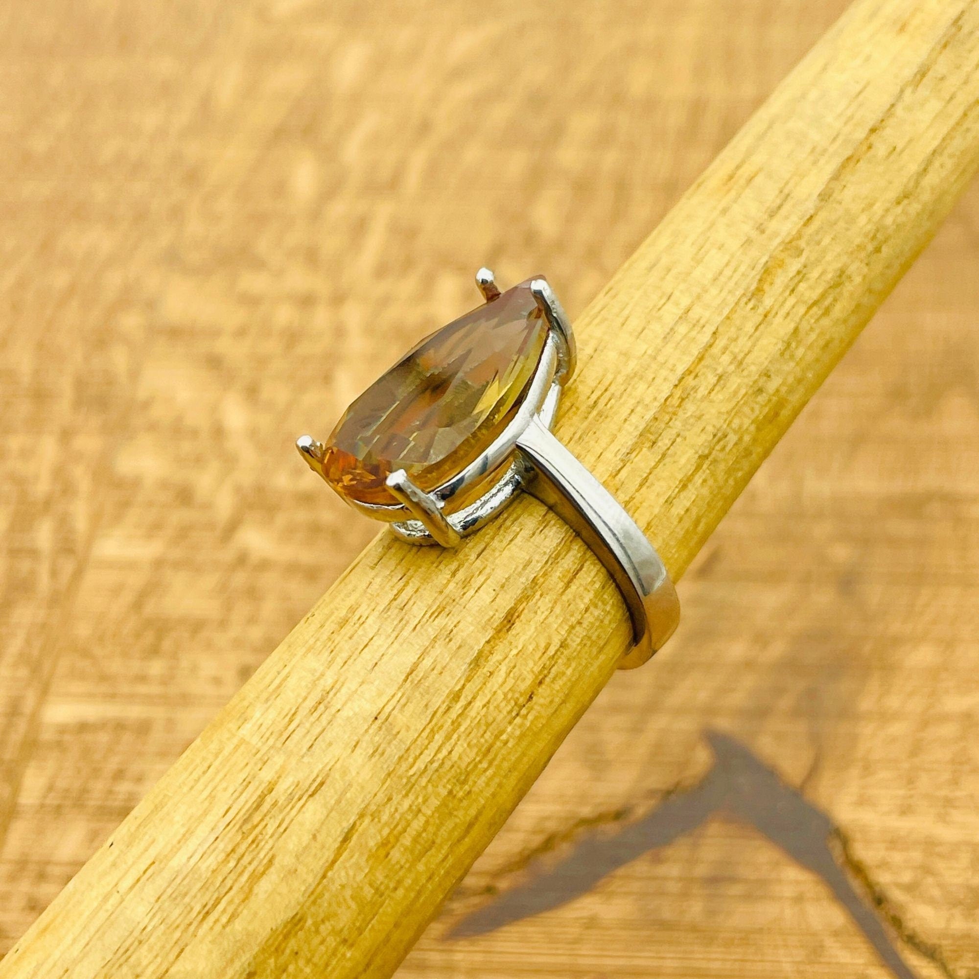 خاتم تركي مصنوع يدويًا من الفضة الإسترلينية بزولتانيت | مجوهرات حجر كريم طبيعي للنساء