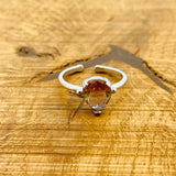 خاتم زنزانيت تركي أصلي مصنوع يدويًا من الفضة الإسترلينية قابل للتعديل للنساء