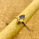 خاتم زولتانيت ماركيز من الفضة الإسترلينية 925 التركية الصنع - مجوهرات نسائية بحجر كريم قابل للتعديل