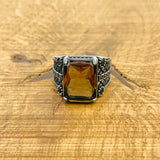 خاتم تركي أصلي مصنوع يدوياً للرجال من الفضة الإسترلينية 925 مع حجر زولتانيت فريد يتغير لونه - مجوهرات بحجر كريم فريد اللون