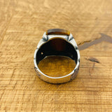 Men's Handmade Sterling Silver Tiger Eye Ring | Vintage Ottoman Turkish Style Jewelry