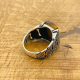 Men's Handmade Sterling Silver Tiger Eye Ring | Vintage Ottoman Turkish Style Jewelry