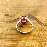 Handmade 925 Sterling Silver Ruby Ring - Elegant Minimalist Design for Women